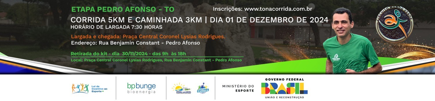 CIRCUITO MUNDO VERDE DE CORRIDA DE RUA E CAMINHADA (INSCRIÇÕES GRATUITAS)